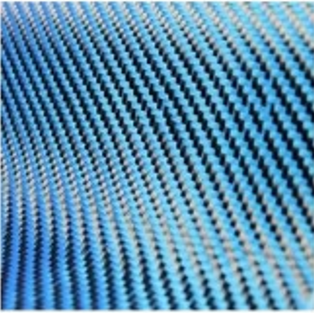 Dekoratif Karbon Fiber Kumaş Mavi/Siyah 210gr/m2 twill