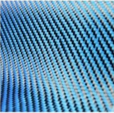 Dekoratif Karbon Fiber Kumaş Mavi/Siyah 210gr/m2 twill - 1